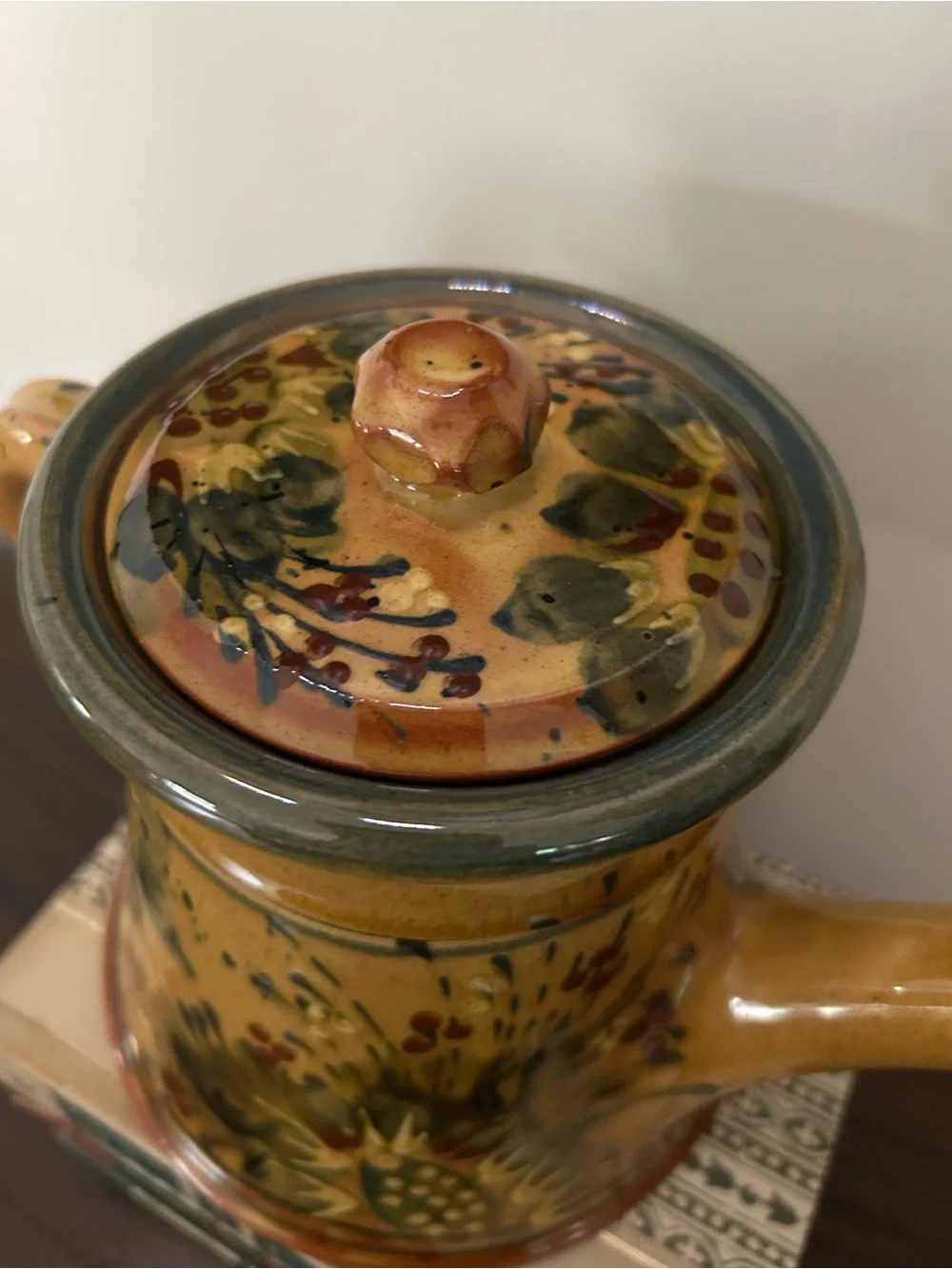 French FF Griffi Corsica Terraghja Hand-Painted Teapot